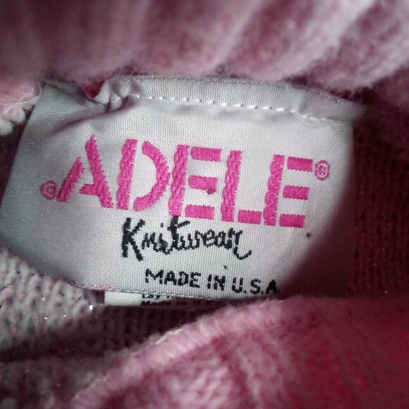 Vintage Adele Knitwear Dalmatians Hearts AOP Crewneck Sweater CUTE - Picture 3 of 6